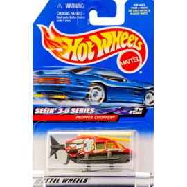 2000 - Mattel - Hot Wheels - Seein' 3-D Series #1 of 4 - Propper Chopper (Red & Black) Yellow Blades - Collector #009 -