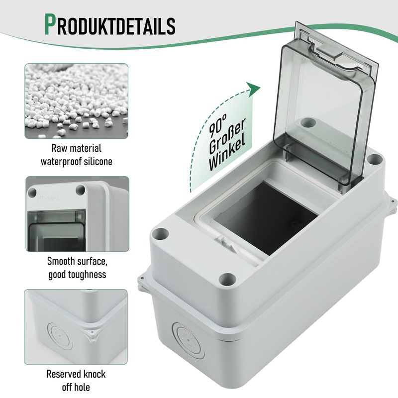 MaxEarn Pack of 2 Surface-Mounted Distribution Boxes, IP65 Waterproof Fuse