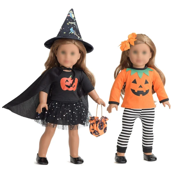 sweet dolly 18 Inch Doll Clothes Accesories Halloween Pumpkin Witch