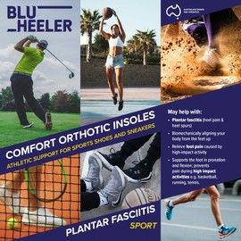 Sport Orthotic Insoles – Ultimate Comfort & Support for High-Impact Activities - By Blu Heeler (41-43)