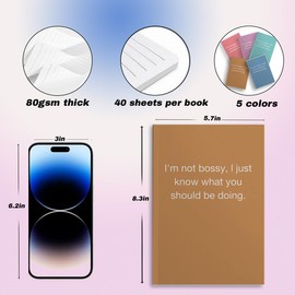 5 PCS Notebook Journal, Notebooks for Work, Note Taking Writing Funny Office Accessories Gag Gifts for Boss Nurse Coworker Manager Mentor Graduation Birthday Retirement 5.7 x 8.3 Inches 41 Sheets