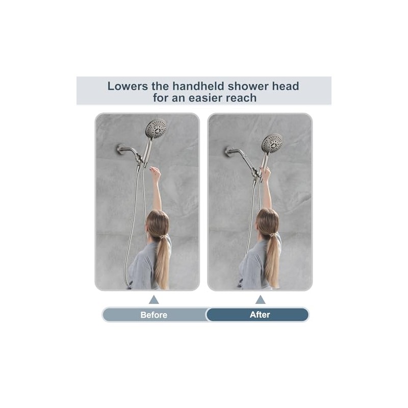 BRIGHT SHOWERS Shower Arm Extender for Rain and Handheld Shower