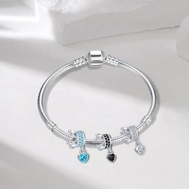QeenseKc Married Couple Sweet Wedding Charm Bride & Bridegroom Bead for European Bracelet Gold