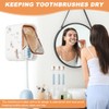 3‑Pack Wall‑Mount Toothbrush Holders with Flip‑Cover,No‑Drill Adhesive Single‑Slot Bathroom Organizer