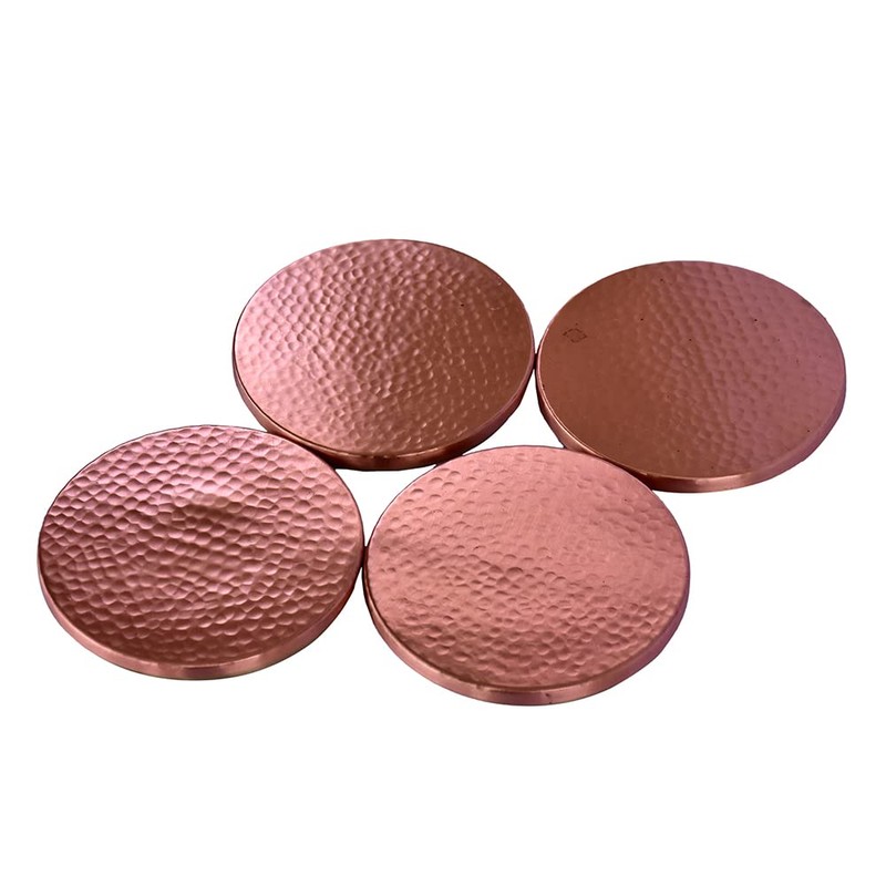 Hand Made Pure Copper & Brass Elegant Coaster Trivet (Set