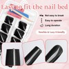 EternalClassic Black Medium Press on Nails Square, Glossy Square Press