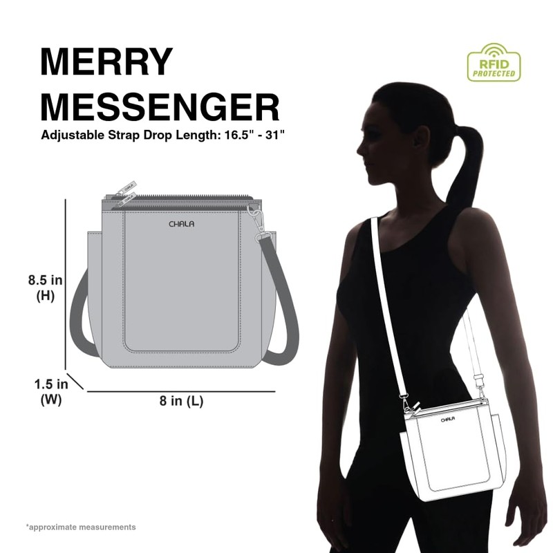 CHALA Merry Messenger RFID Protected Women Faux Leather Shoulder Purse