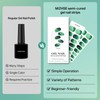 MIZHSE Semi Cured Gel Nail Strips, Green Cat Eye 30PCS