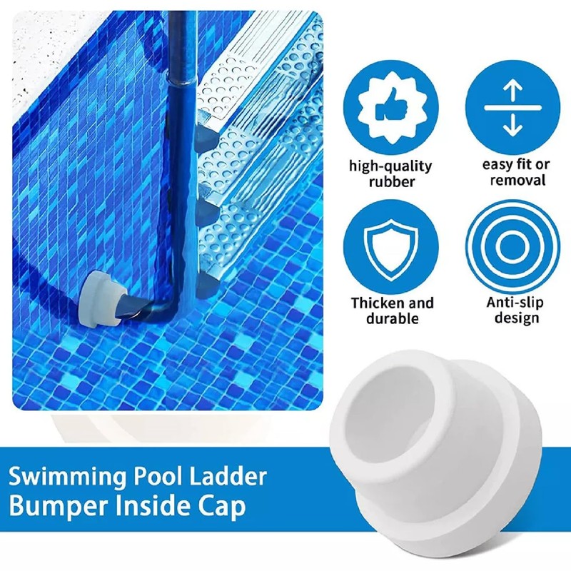 Pool Ladder Bumpers for Inground Pool White Rubber Ladder Foot