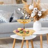 2 Tier Fruit Plate Metal Round Gold Plated Beautiful Cupcake