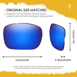 AOZAN ANSI Z87.1 Replacement Lenses Compatible with Oakley Turbine OO9263 Sunglasses, A024EU-CBLUE, A024EU-CBLUE, Capri Blue