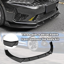Front Bumper Lip Splitter Compatible with 2024 2023 2022 2021 Kia K5 & 2025 Kia K5 GT/GT Line 3PC Front Splitter Protection Front Bumper Lower Lip Splitter (Gloss Carbon Fiber)