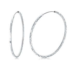 Molioaki 925 Sterling Silver Hoop Earrings Hypoallergenic Hoop Earrings Silver Large Hoop Earrings Lightweight Silver Earrings Women, Sterling Silver, No Gemstone