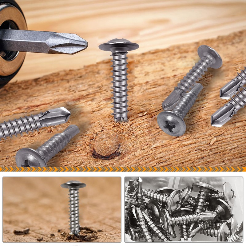 120pcs M4.2 M4.8 Self Tapping Flat Head Screws 410 Stainless