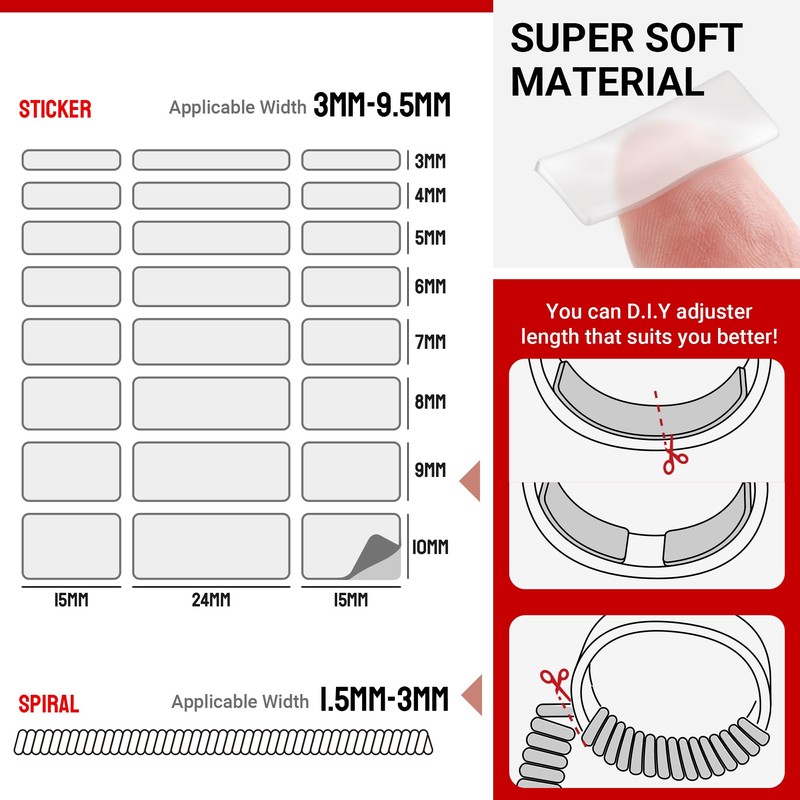 Omilly Ring Sizers for Loose Rings,144 Pack 16 Sizes 6