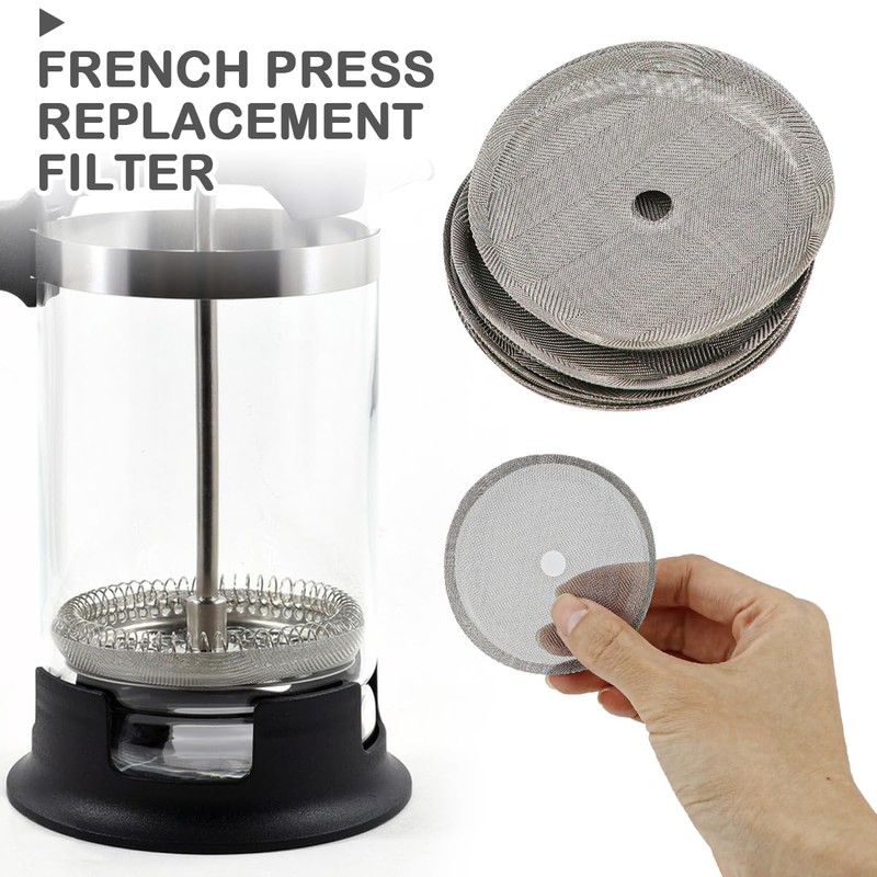 10Pcs Coffee Press Filters, Coffee Press Replacement Filter, Reusable Stainless