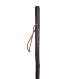 Stock-Fachmann® Hiking Stick, Pilgrim Stick, Driver's Stick, Marscher, with Bark Unpainted, Brown Chestnut Wood, with Hand Strap and Mountain Pole Tip, Choice of Length, Maximum Load 100 kg