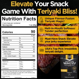 Five Star Wagyu Variety Beef Jerky, Soft & Mouth Melting Tender Jerky, Award-Winning Premium Beef Jerky, No Artificial Ingredients, Premium Gift Snack, Nitrate/Nitrite-Free, Gluten-Free, Wagyu Beef Snacks (8 Pack of 2oz-Total 16oz) Gourmet Beef Jerky