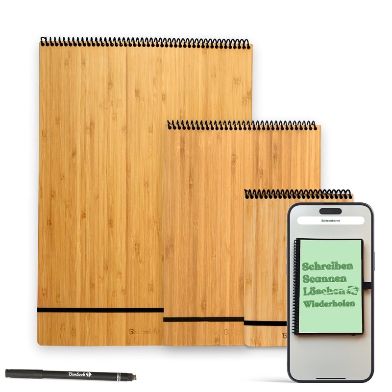 BAMBOOK Notepad - Bamboo Wood Hardcover - A4 - Blank,