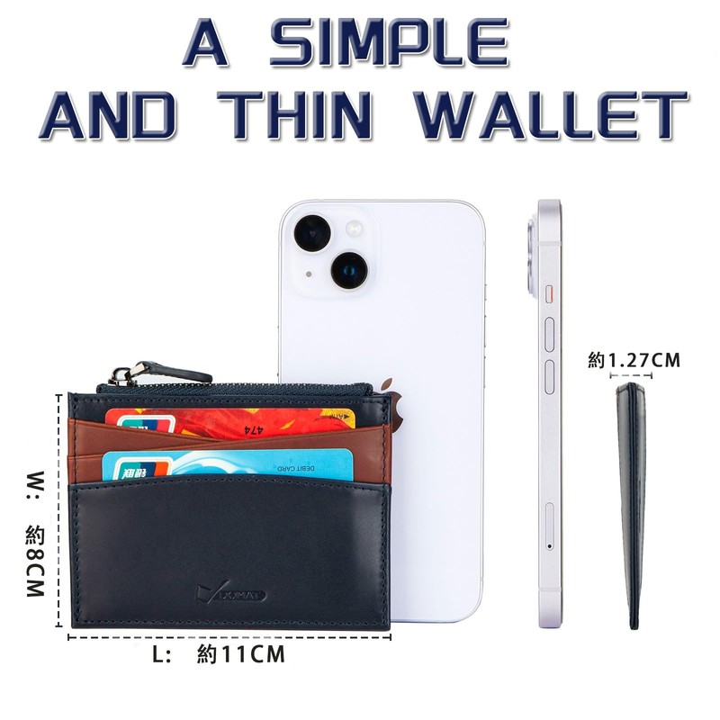 [DOMAT] Minimalist Genuine Leather Slim Wallet Business Style Money Clip