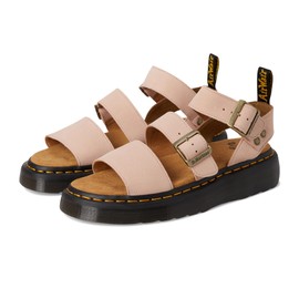 Dr. Martens Women's Gryphon Quad Wedge Sandal, Powder Pink, 6