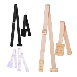 YEGERING Low Back Bra Converter & Bra Extender - 3 Pairs Adjustable Elastic Straps with 3 Hooks for Backless Dresses | Women's Wedding Party Bra Accessories in Black, White, Nude | One Size Fits All