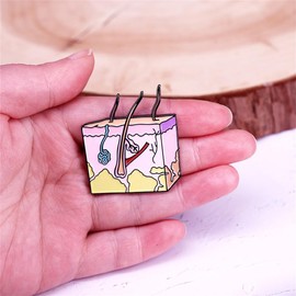 Dermatological Skin Enamel Lapel Pin for Backpack Anatomy and Cell Brooches Soft Enamel Pin Metal Badges Jewelry Accessories