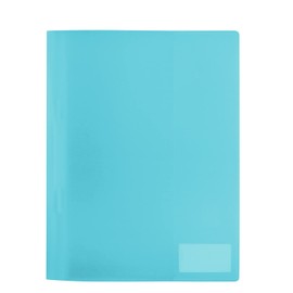 HERMA 19492 File Folder A4 Translucent Light Blue, Pack of 3, Plastic Folder with Labelling Label, Slip Pocket & Metal Stapling Tongue, Sturdy Plastic File Folder Set for School and Office