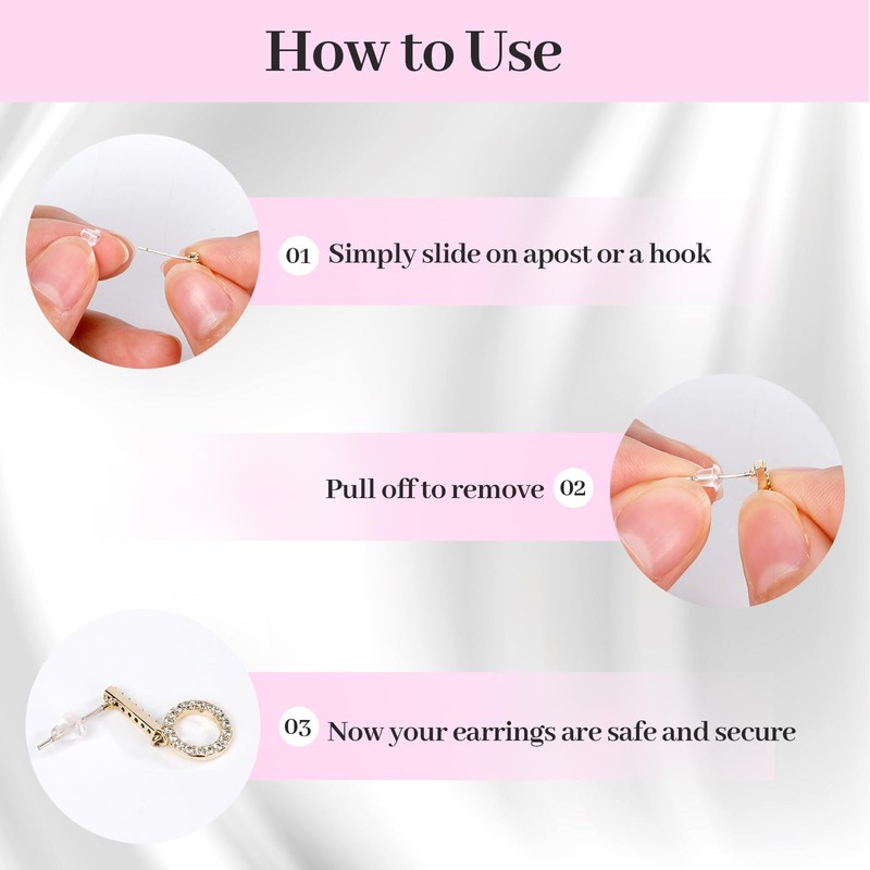Rubber Earring Backs Soft Clear Earring Backings for Studs Hypoallergenic