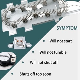8544771 Dryer Heating Element with 279973 Dryer Thermal Cut Off Fuse Kit for Whirlpool Dryer Replacement wp8544771