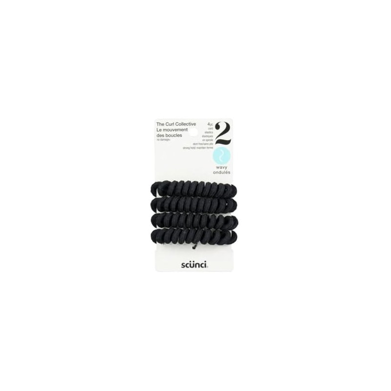 CURL COLLECTIVE 4 PK WAVY SPIRAL ELASTICS