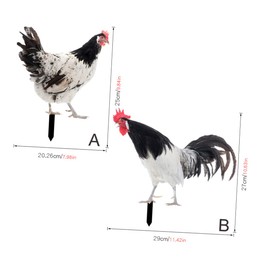 Levemolo 2Pcs Garden Chicken Stake Decor Durable Acrylic Ornament for Lawn Decoration Realistic Chicken Sign for Outdoor Garden for Themed Parties Enjoyment
