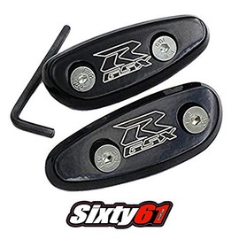 Sixty61 Black Mirror Block Offs Plates Compatible With Hayabusa 1999-2020 Suzuki Caps, High-Grade Aircraft-Strength Aluminum