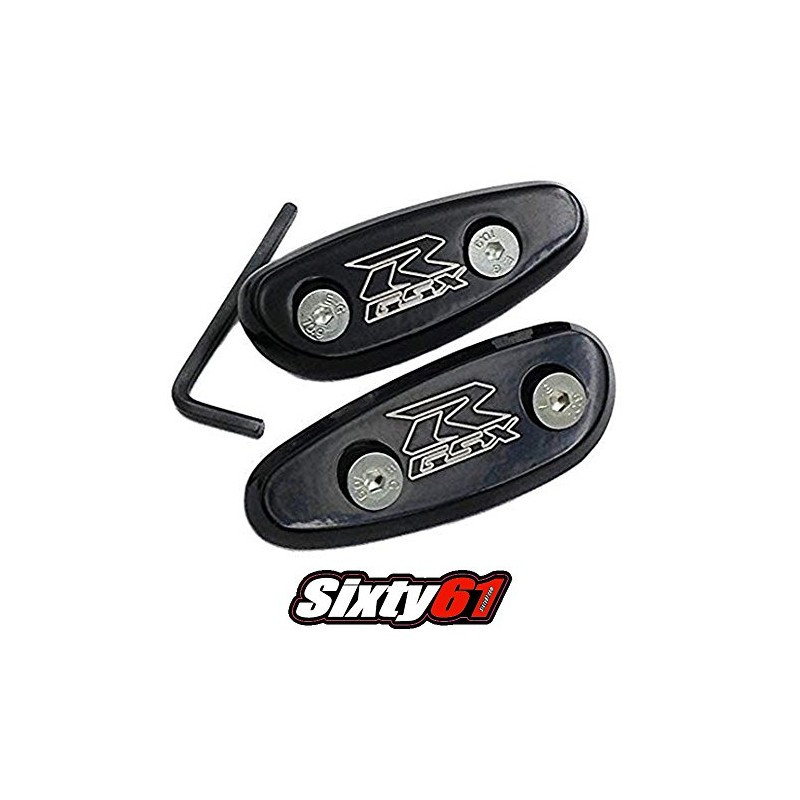 Sixty61 Black Mirror Block Offs Plates Compatible With Hayabusa 1999-2020