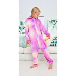 UDERUI Kids Unicorn Onesie Pajamas One-Piece Cosplay Costume Animal Sleepwear Girls And Boys