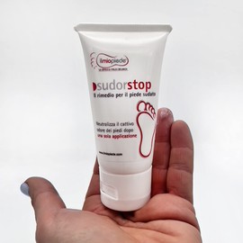 Sudorstop Travel Format Natural cream for sweating and bad foot odor - Results from the first application. 100ml