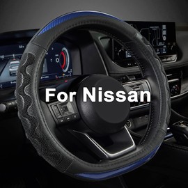 GIANT PANDA Steering Wheel Cover for Nissan Altima Rogue - Car Steering Wheel Cover for Nissan D Shape(Blue-D-Shaped)