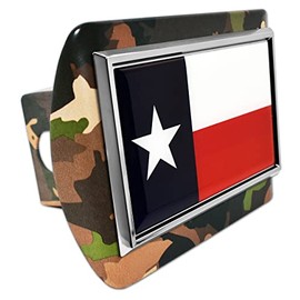 Elektroplate State of Texas All Metal Woodland Camo Hitch Cover for Trucks and SUVs | Fits Standard 2" Trailer Hitch Receivers | Premium Weatherproof