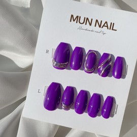 MunNail Purple Color Changeable - Short Oval / MunNail 퍼플색상변경가능 - 숏오벌