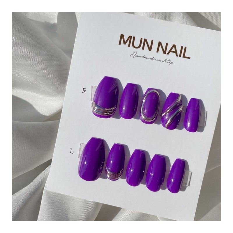 MunNail Purple Color Changeable - Short Oval / MunNail 퍼플색상변경가능