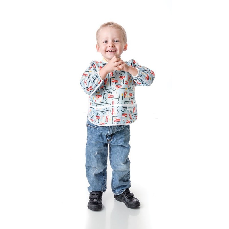 Bumkins Sleeved Bib, Easy Wipe, Soft, Lightweight, Machine Washable and
