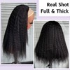 DSEKCAIN Kinky Straight Half Wig Human Hair Glueless 210% Density
