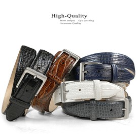 Grove Genuine Italian Leather Dress Belt-Alligator Black-40-Black