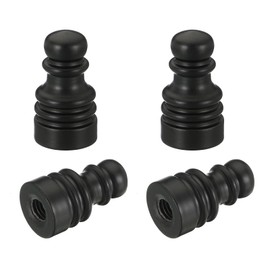 PATIKIL 1" Tall Iron Lamp Finials Cap Knob, 4Pcs Lamp Screw Holder Tapped 1/4-27 for Table and Floor Lamp Shade Decorations, Black