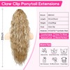 REECHO Ponytail Extension 30" Long Claw Clip Ponytail Extension Curly