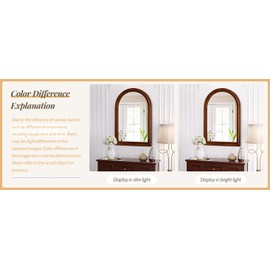 Tanmicoshomy Wood Bathroom Mirror 24x36 Inch,Rustic Wall Mirrors with Shatter-Proof Glass for Living Room, Bedroom or Entryway(Walnut)