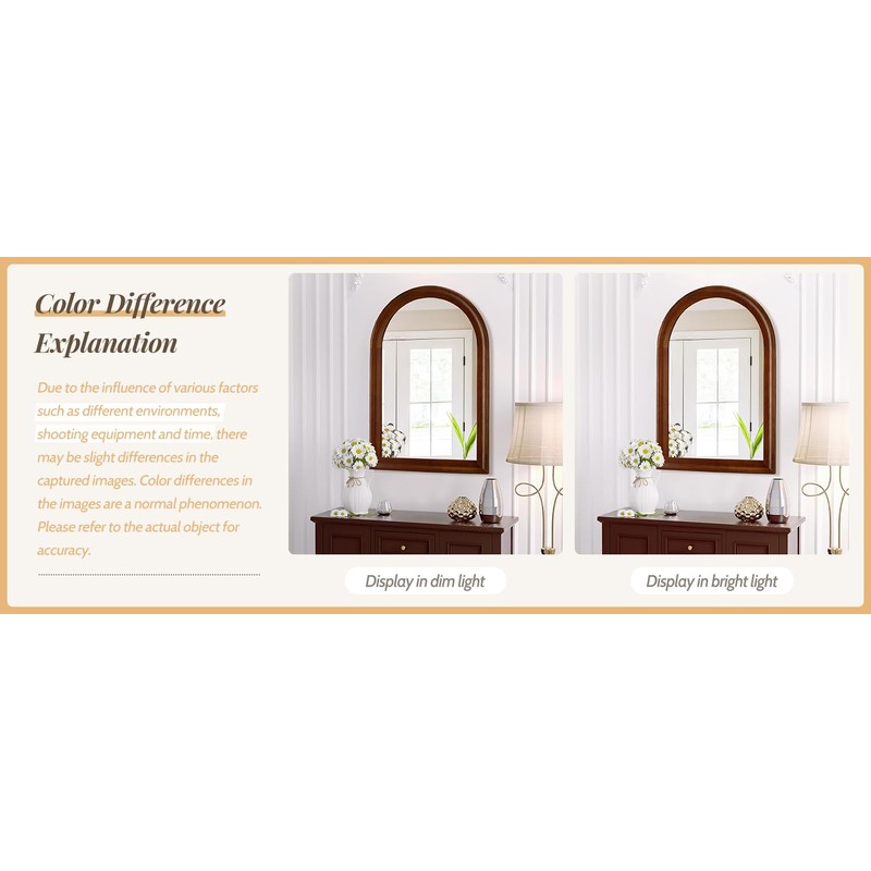 Tanmicoshomy Wood Bathroom Mirror 24x36 Inch,Rustic Wall Mirrors with Shatter-Proof
