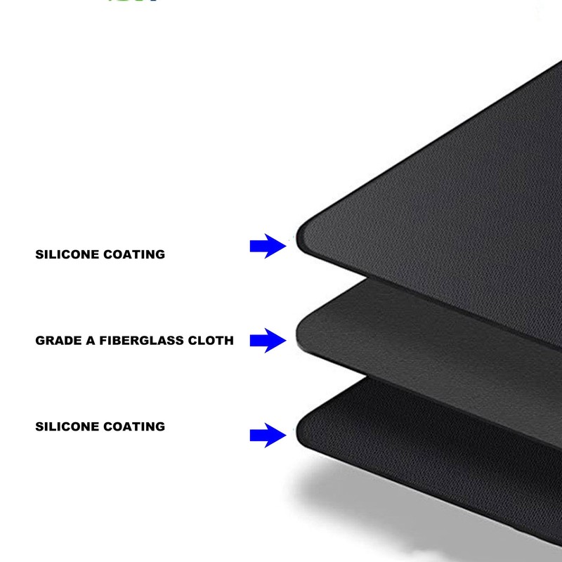 Under Grill Mat Fireproof Waterproof Double Sided Portable Round Barbecue