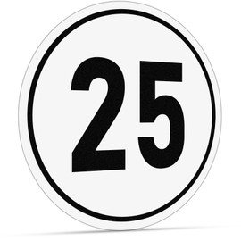 Geschwindigkeitsschild 25 km/h Aufkleber Ø20 cm 25 kmh schild Geschwindigkeitsaufkleber für Anhänger Landmaschine Bus Wohnwagen Aluminium Geschwindigkeitsschild KFZ Set (1)
