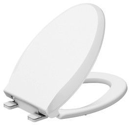 19 in Toilet Seat with Cover Soft Close, Toilet Lid Slow Close Quiet No, Easy Installation & Release,Safe PP Material Easy Clean, Comfortable Ergonomic Design, Suitable to Elongated Toilets,White